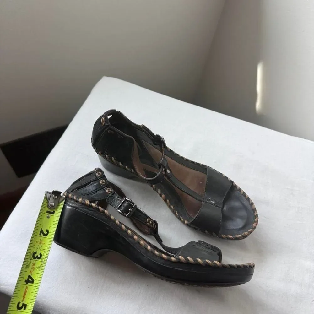 Ariat Black Leather T-Strap Sandals Women’s Size 7.5 Western Boho